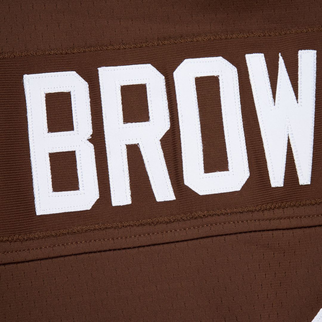Jim Brown Cleveland Browns Mitchell & Ness Player Name & Number Hoodie Legacy Jersey - Brown