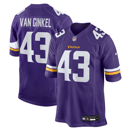 Andrew Van Ginkel Minnesota Vikings Nike Team Game Jersey -  Purple