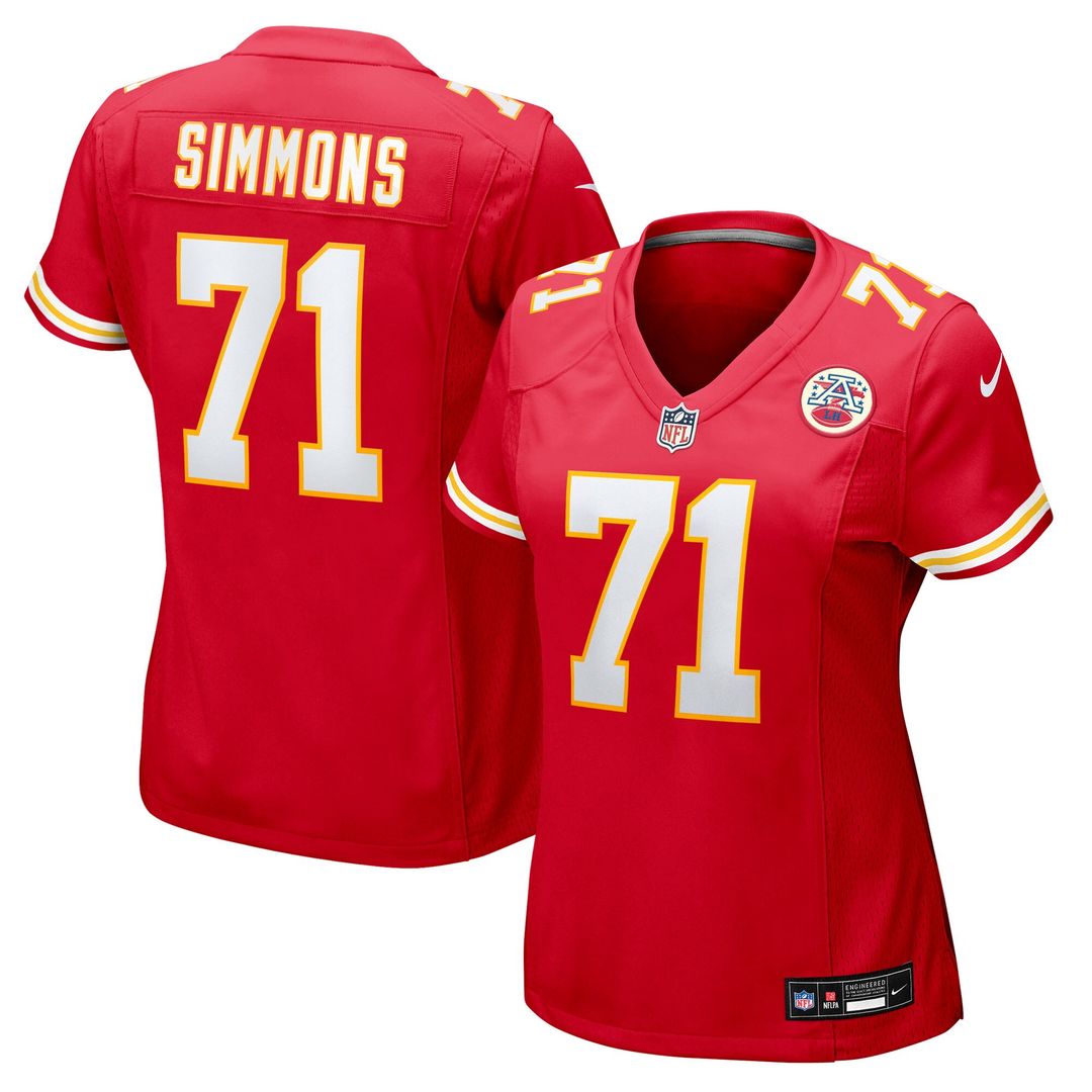 Josh Simmons Kansas City Chiefs Nike Women's Team Game Jersey -  Red