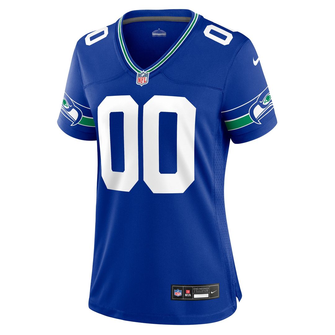 Seattle Seahawks Nike Women's Throwback Custom Jersey - Royal