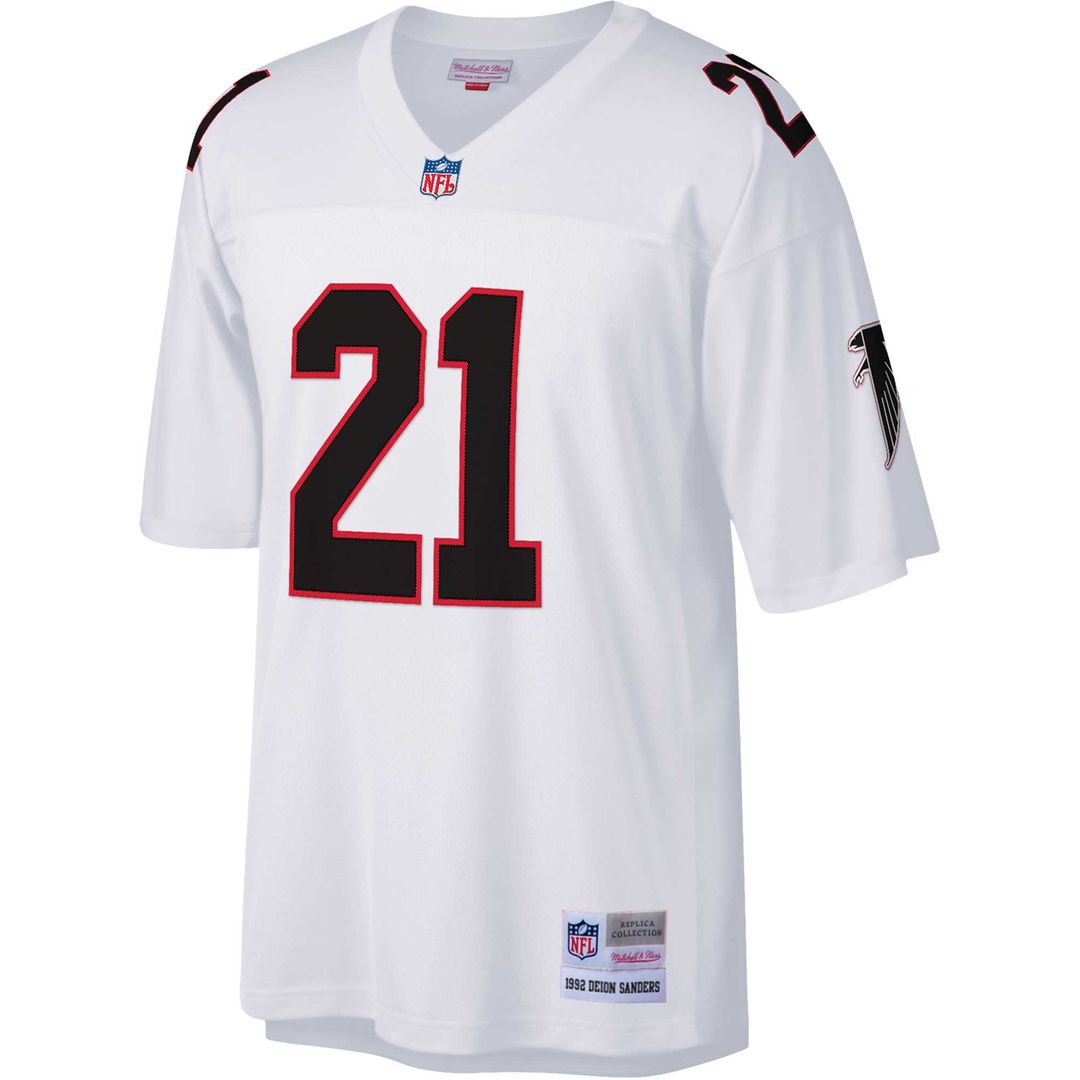 Deion Sanders Atlanta Falcons Mitchell & Ness Big & Tall 1992 Retired Player Replica Jersey - Black