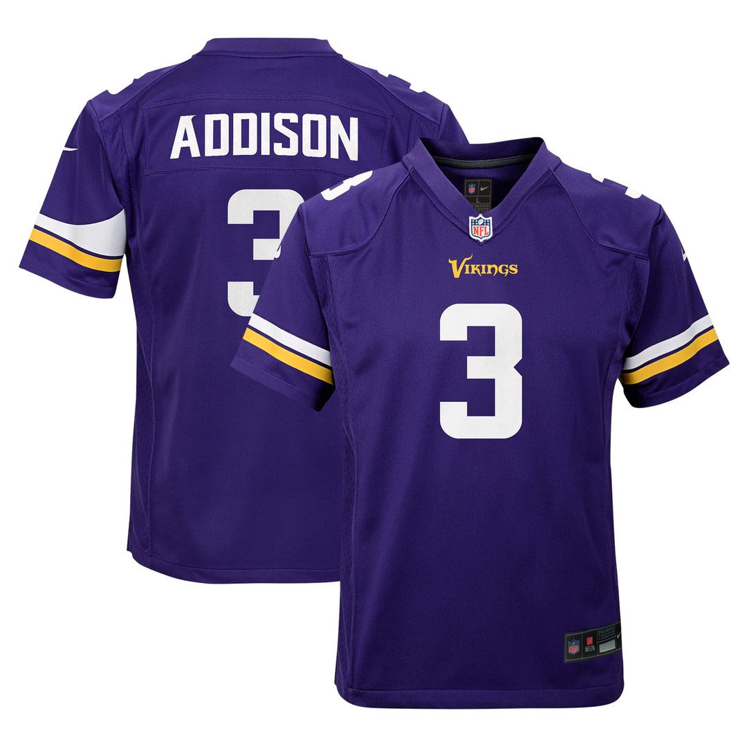 Jordan Addison Minnesota Vikings Nike Youth Game Jersey - White