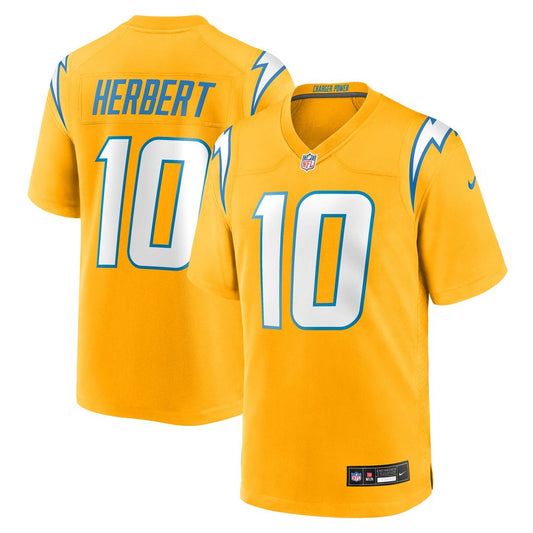 Justin Herbert Los Angeles Chargers Nike Alternate Charger Power Game Player Jersey - Gold