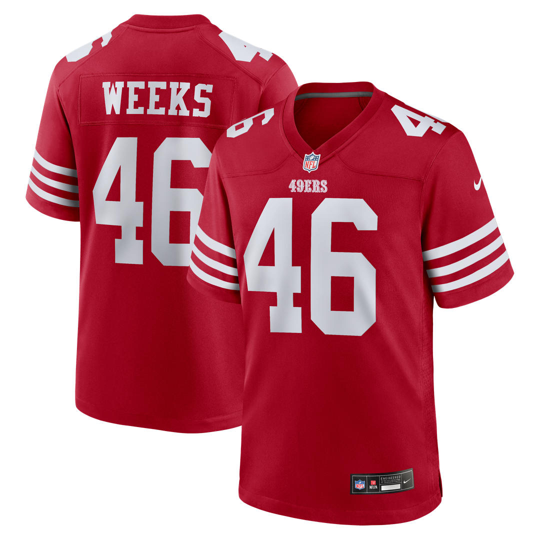 Jon Weeks San Francisco 49ers Nike Team Game Jersey -  Scarlet