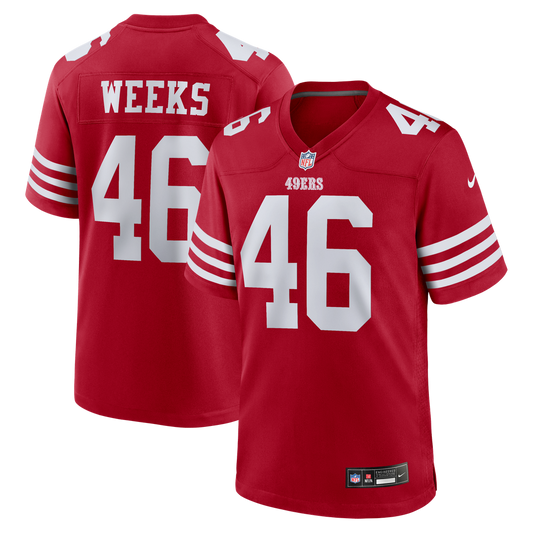 Jon Weeks San Francisco 49ers Nike Team Game Jersey -  Scarlet