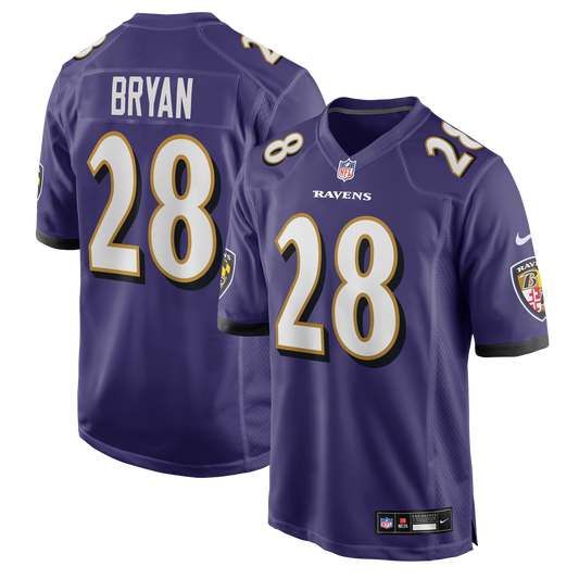 Taven Bryan Baltimore Ravens Nike Team Game Jersey -  Purple