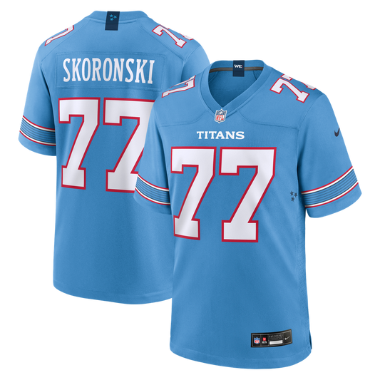 Peter Skoronski Tennessee Titans Nike Game Jersey - Light Blue