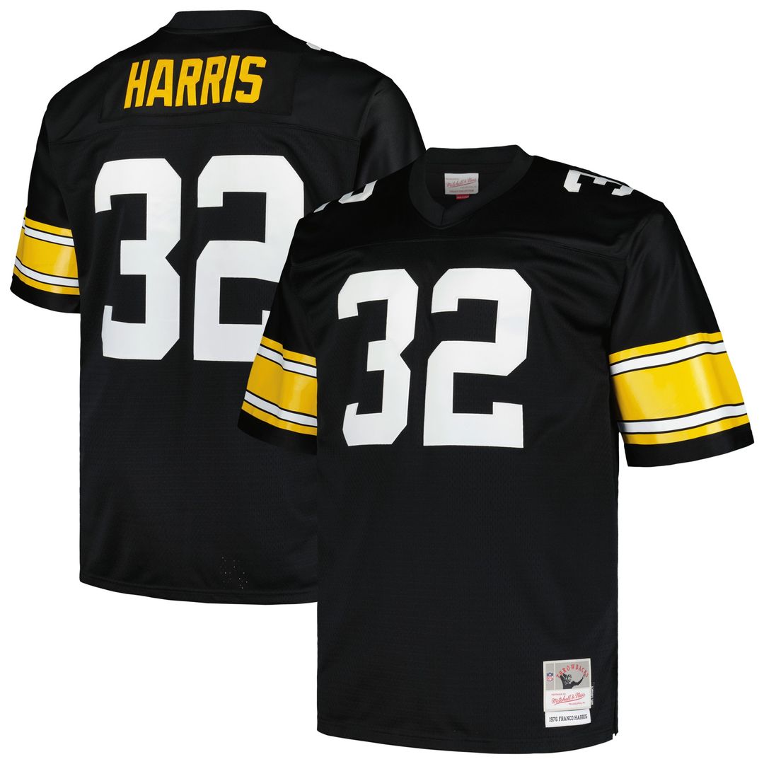 Franco Harris Pittsburgh Steelers Mitchell & Ness Big & Tall 1976 Retired Player Replica Jersey - White