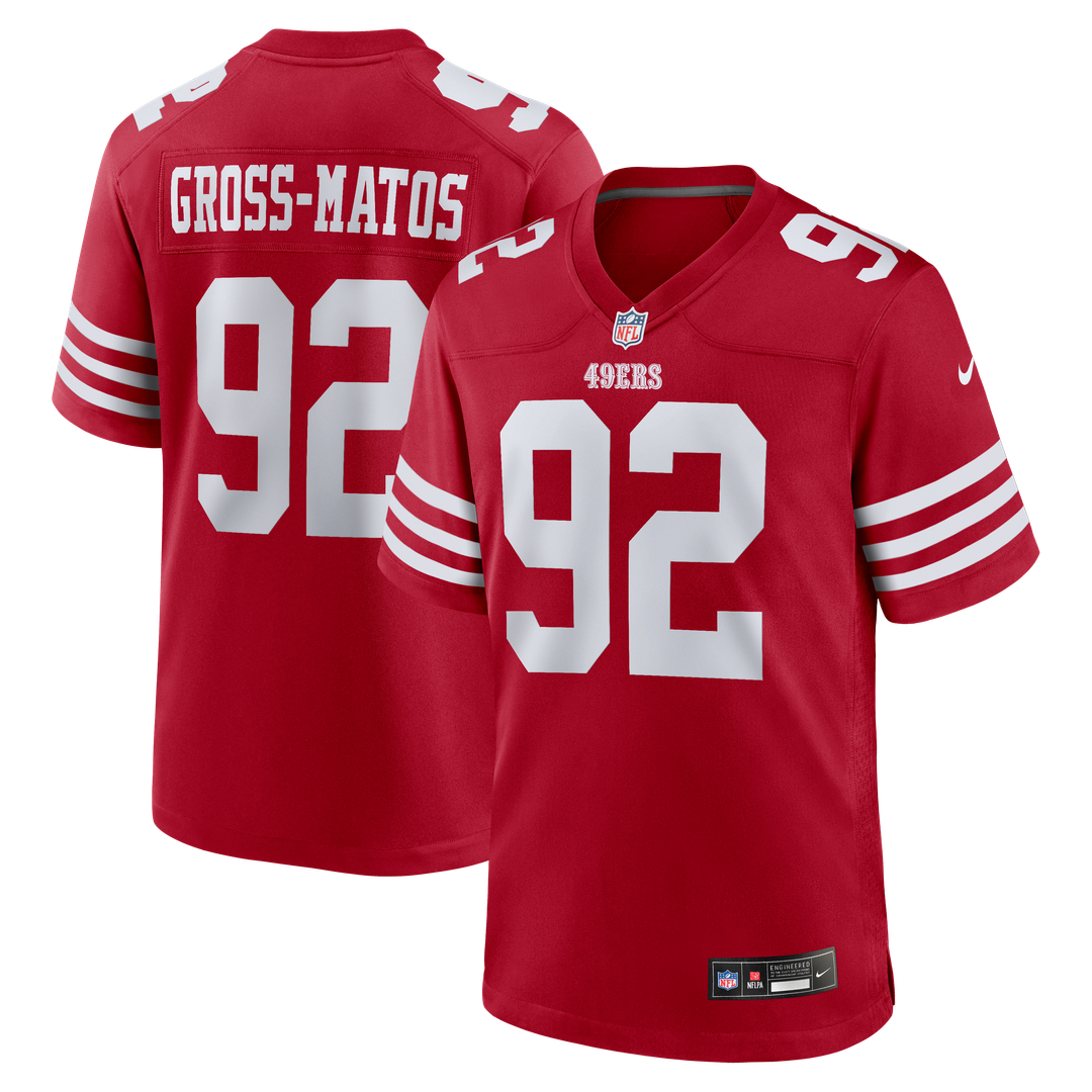 Yetur Gross-Matos San Francisco 49ers Nike Team Game Jersey -  Scarlet