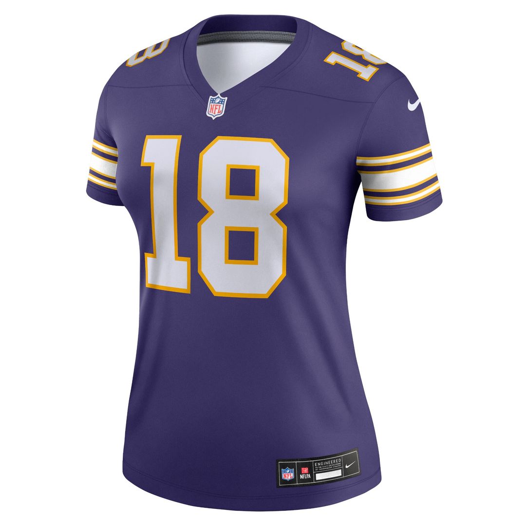 Justin Jefferson Minnesota Vikings Nike Women's Alternate Legend Player Performance Top -  Purple