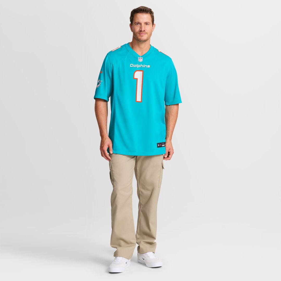 Chris Johnson Miami Dolphins Nike 2026 NFL Draft First Round Pick No. 27 Team Game Jersey - Aqua