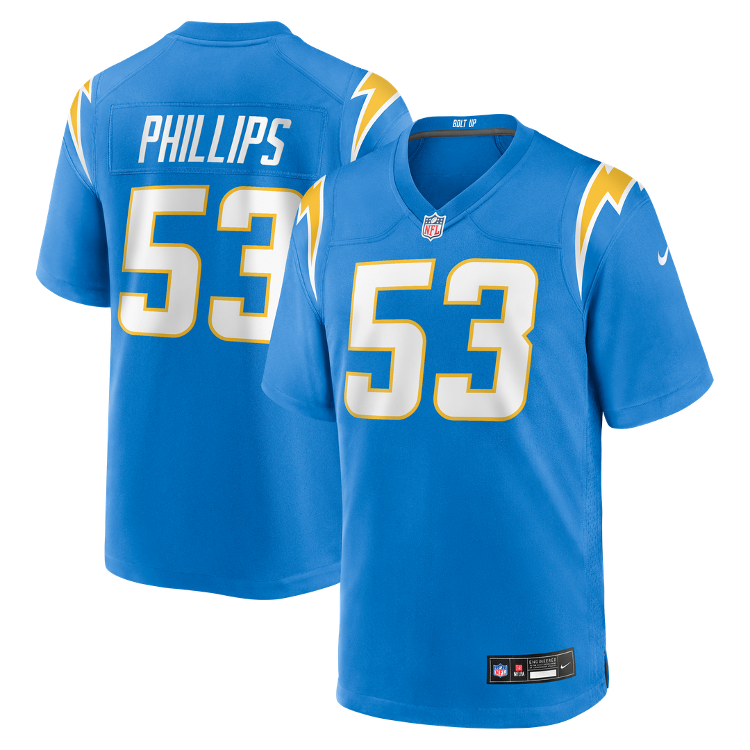 Del'Shawn Phillips Los Angeles Chargers Nike Team Game Jersey -  Powder Blue