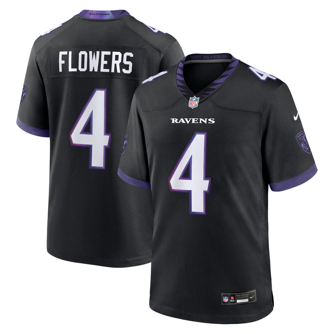 Zay Flowers Baltimore Ravens Nike Alternate Game Jersey - Purple