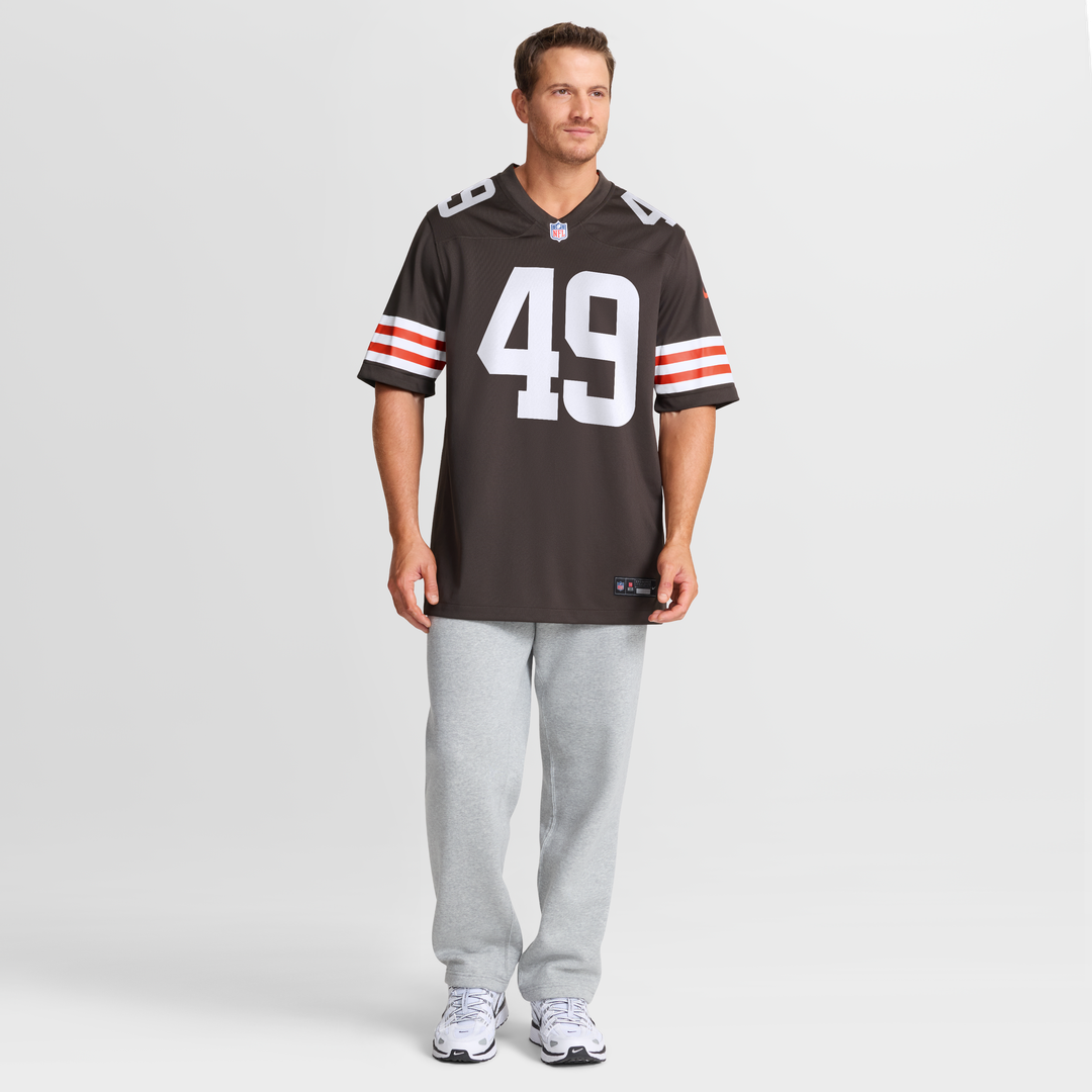 Carson Schwesinger Cleveland Browns Nike 2025 NFL Draft Game Jersey - Brown