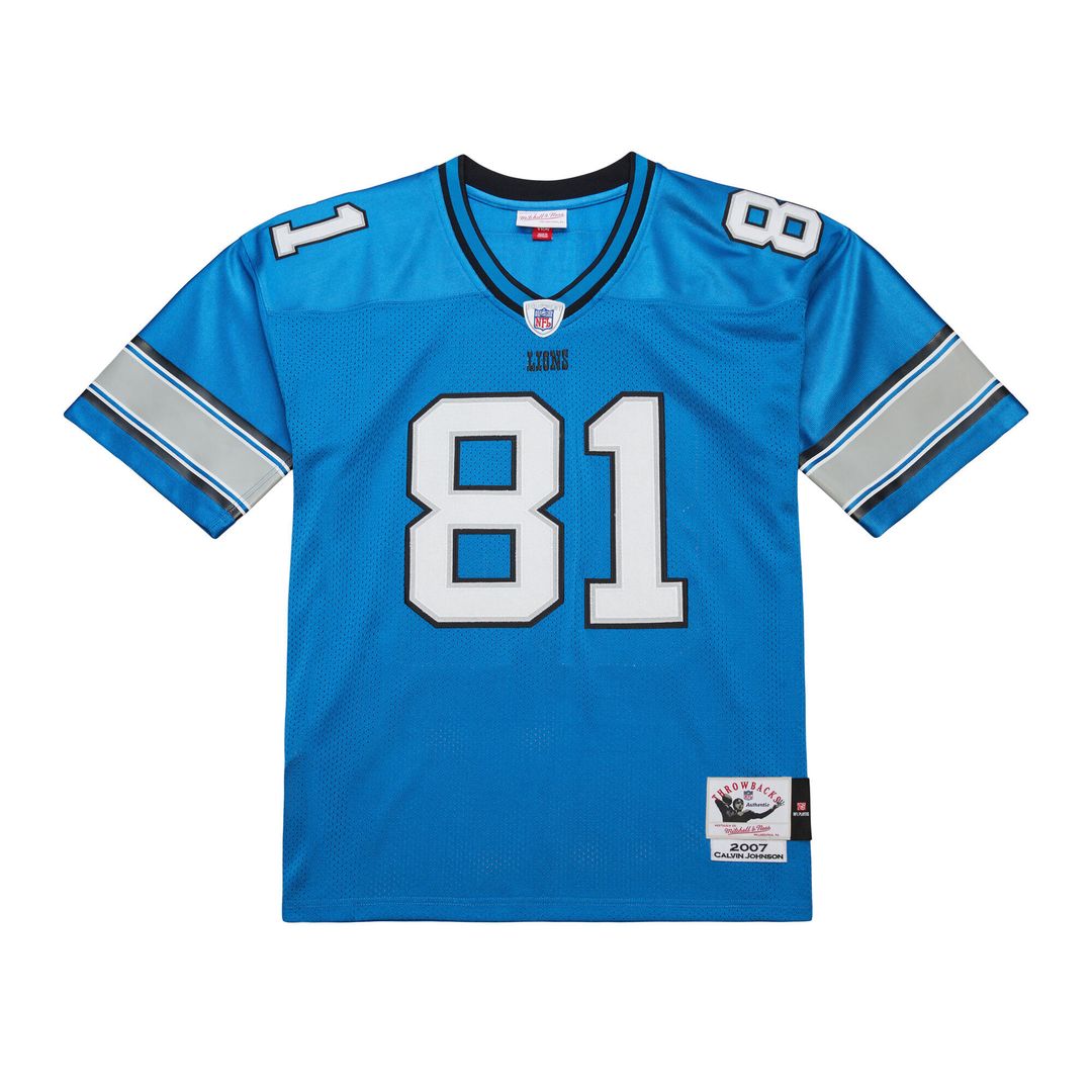 Calvin Johnson Detroit Lions Mitchell & Ness 2007 Authentic Throwback Retired Player Jersey - Blue