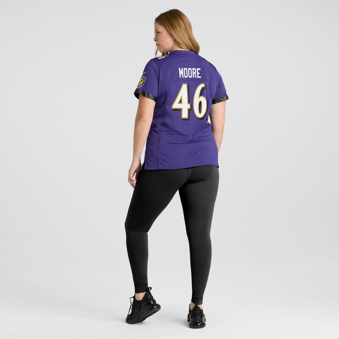 Nick Moore Baltimore Ravens Nike Women's Game Player Jersey - Purple