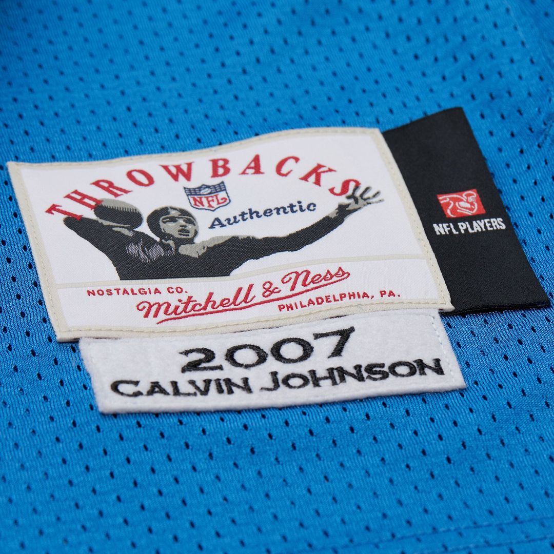Calvin Johnson Detroit Lions Mitchell & Ness 2007 Authentic Throwback Retired Player Jersey - Blue