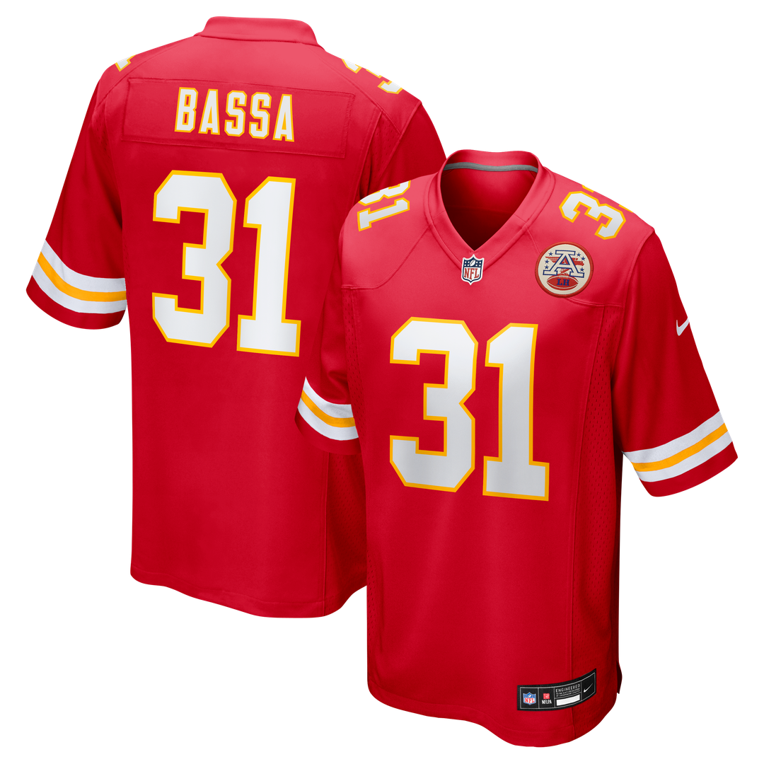Jeffrey Bassa Kansas City Chiefs Nike Team Game Jersey -  Red