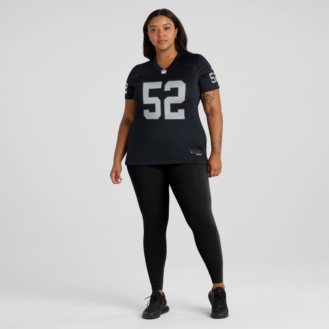 Elandon Roberts Las Vegas Raiders Nike Women's Team Game Jersey -  Black