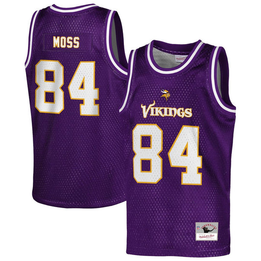 Randy Moss Minnesota Vikings Mitchell & Ness Youth Retired Player NFL Basketball Fashion Jersey - Purple