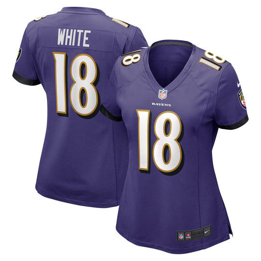 DeAndrew White Baltimore Ravens Nike Women's Game Jersey - Purple