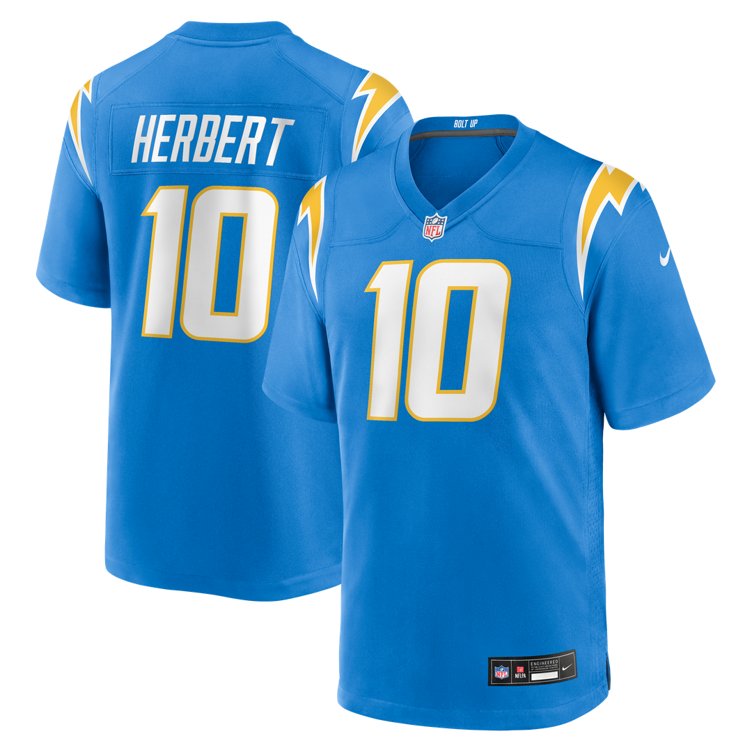 Justin Herbert Los Angeles Chargers Nike Player Game Jersey - Powder Blue