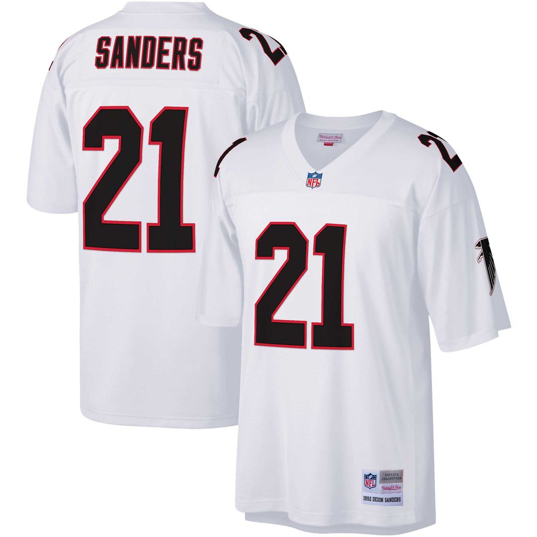 Deion Sanders Atlanta Falcons Mitchell & Ness Big & Tall 1992 Retired Player Replica Jersey - Black