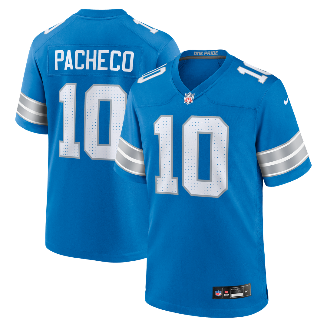 Isiah Pacheco Detroit Lions Nike Team Game Jersey -  Blue
