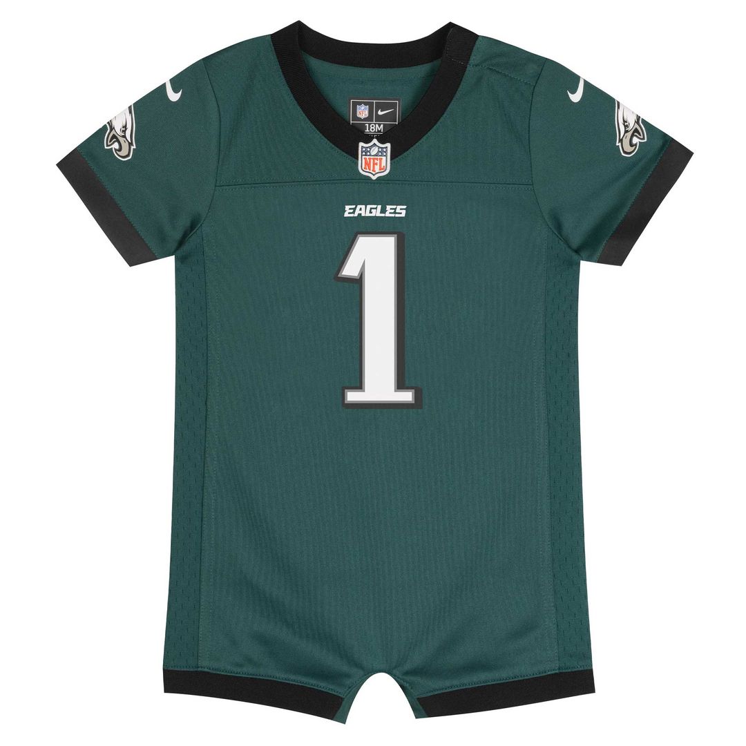 Jalen Hurts Philadelphia Eagles Nike Newborn & Infant Game Romper Jersey - Midnight Green