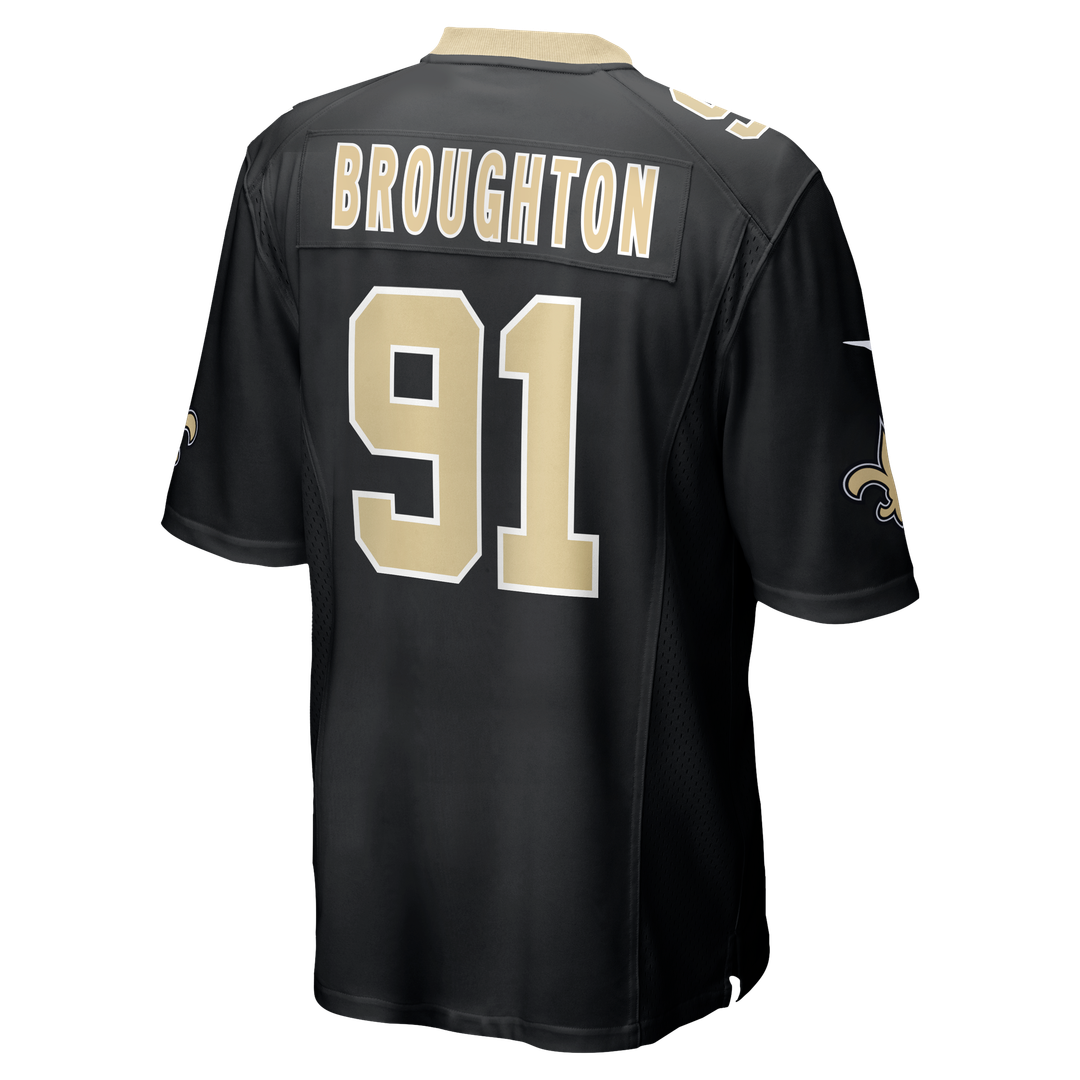Vernon Broughton New Orleans Saints Nike Team Game Jersey -  Black