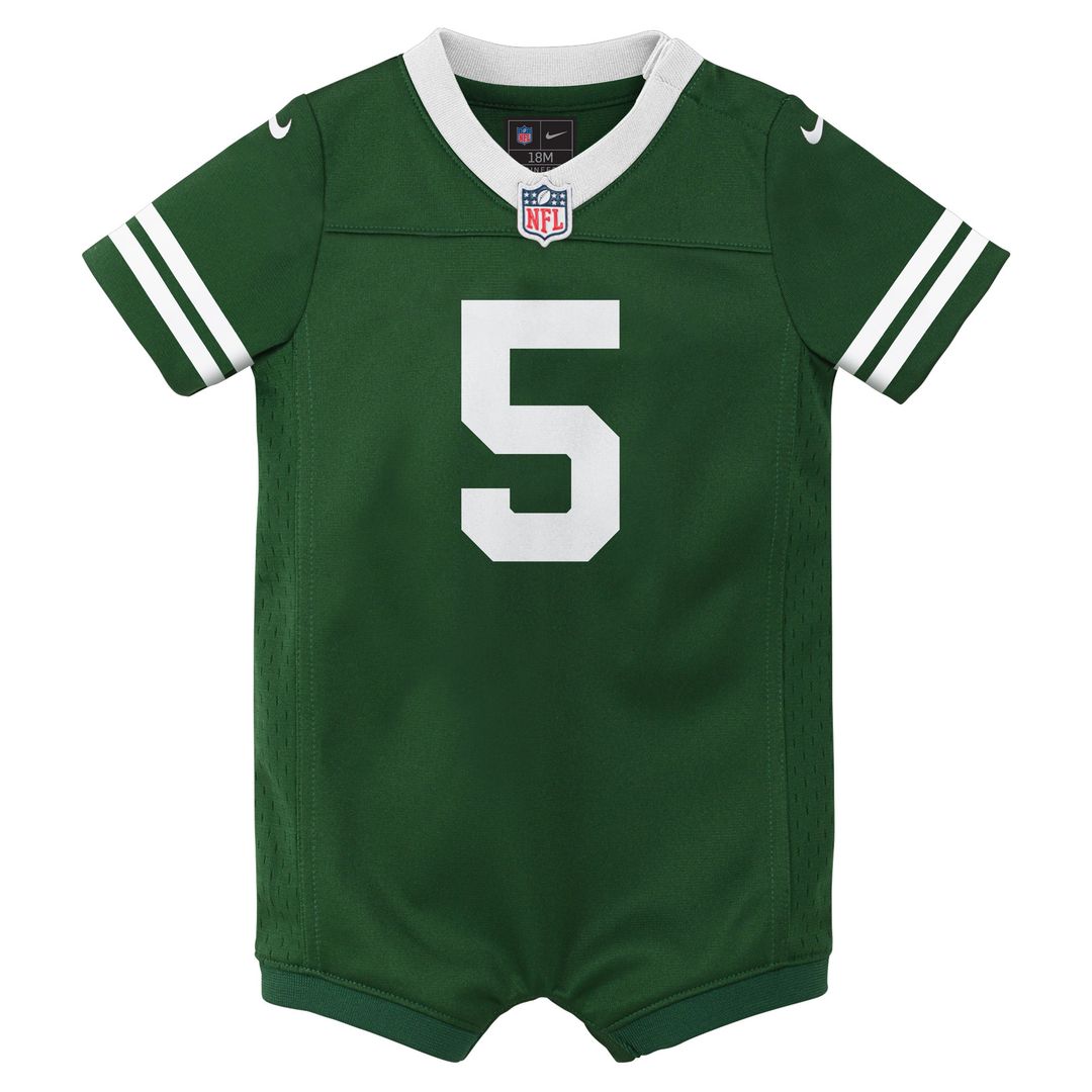 Garrett Wilson New York Jets Nike Newborn & Infant Game Romper Jersey - Legacy Green