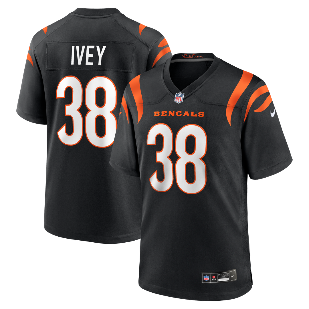 DJ Ivey Cincinnati Bengals Nike Team Game Jersey -  Black