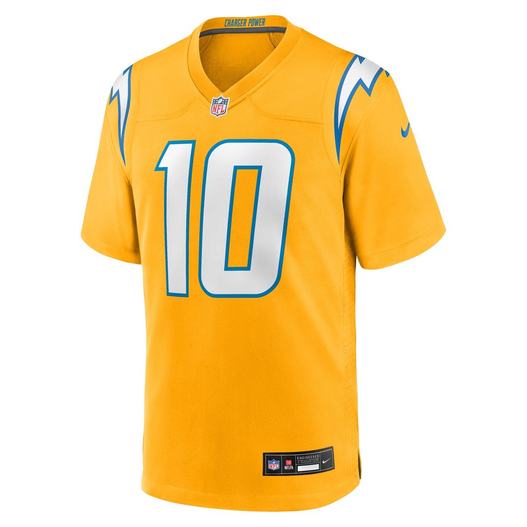Justin Herbert Los Angeles Chargers Nike Youth Alternate Charger Power Game Player Jersey - Gold