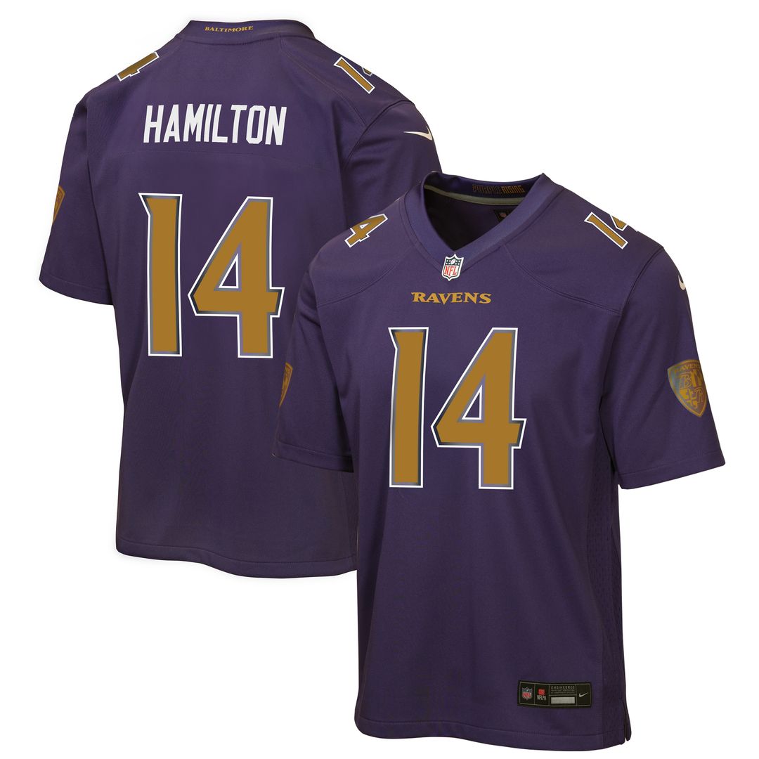 Kyle Hamilton Baltimore Ravens Nike Youth Alternate 2 Game Jersey - Purple