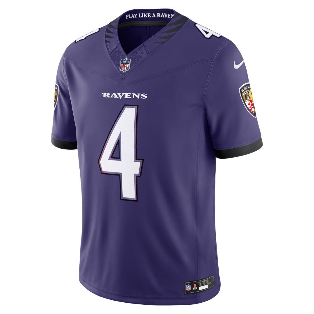 Zay Flowers Baltimore Ravens Nike Vapor F.U.S.E. Stitched Limited Jersey - Purple