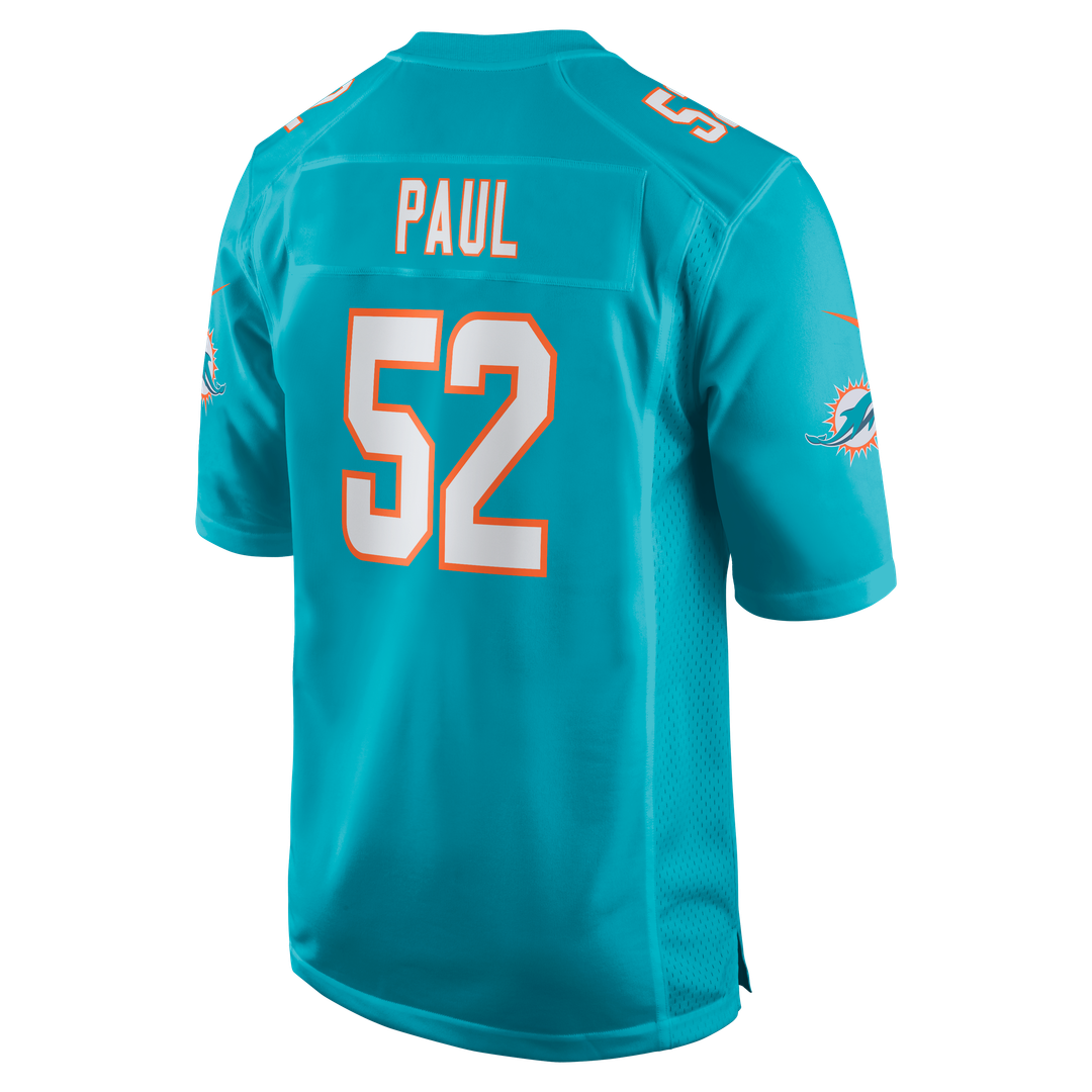 Patrick Paul Miami Dolphins Nike  Game Jersey -  Aqua