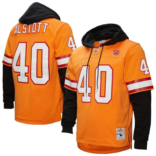 Mike Alstott Tampa Bay Buccaneers Mitchell & Ness Player Name & Number Hoodie Legacy Jersey - Orange