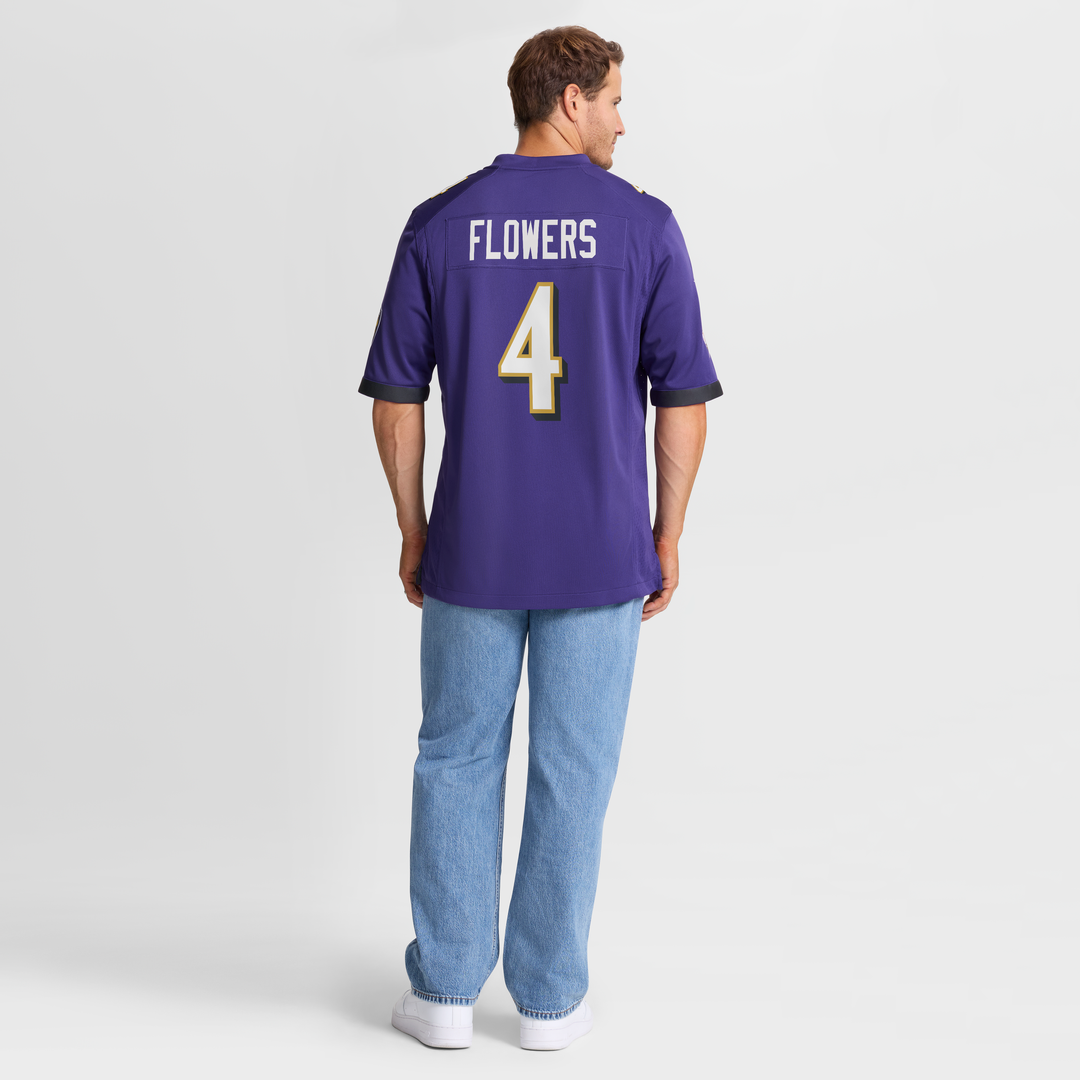 Zay Flowers Baltimore Ravens Nike  Game Jersey - Purple
