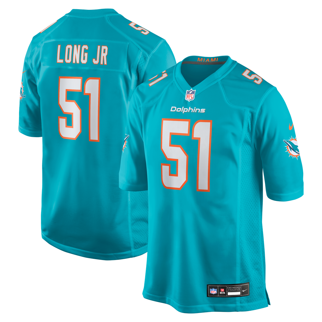 David Long Jr. Miami Dolphins Nike Game Jersey - Aqua