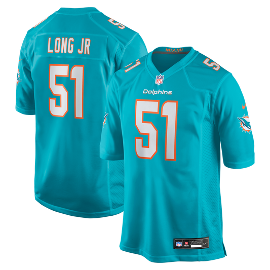 David Long Jr. Miami Dolphins Nike Game Jersey - Aqua