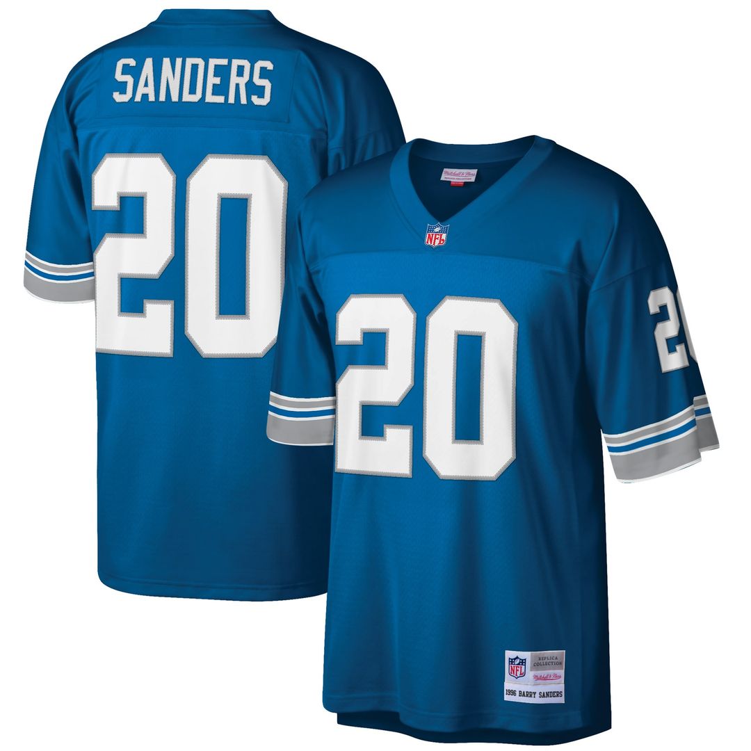 Barry Sanders Detroit Lions Mitchell & Ness Big & Tall 1996 Retired Player Replica Jersey - White