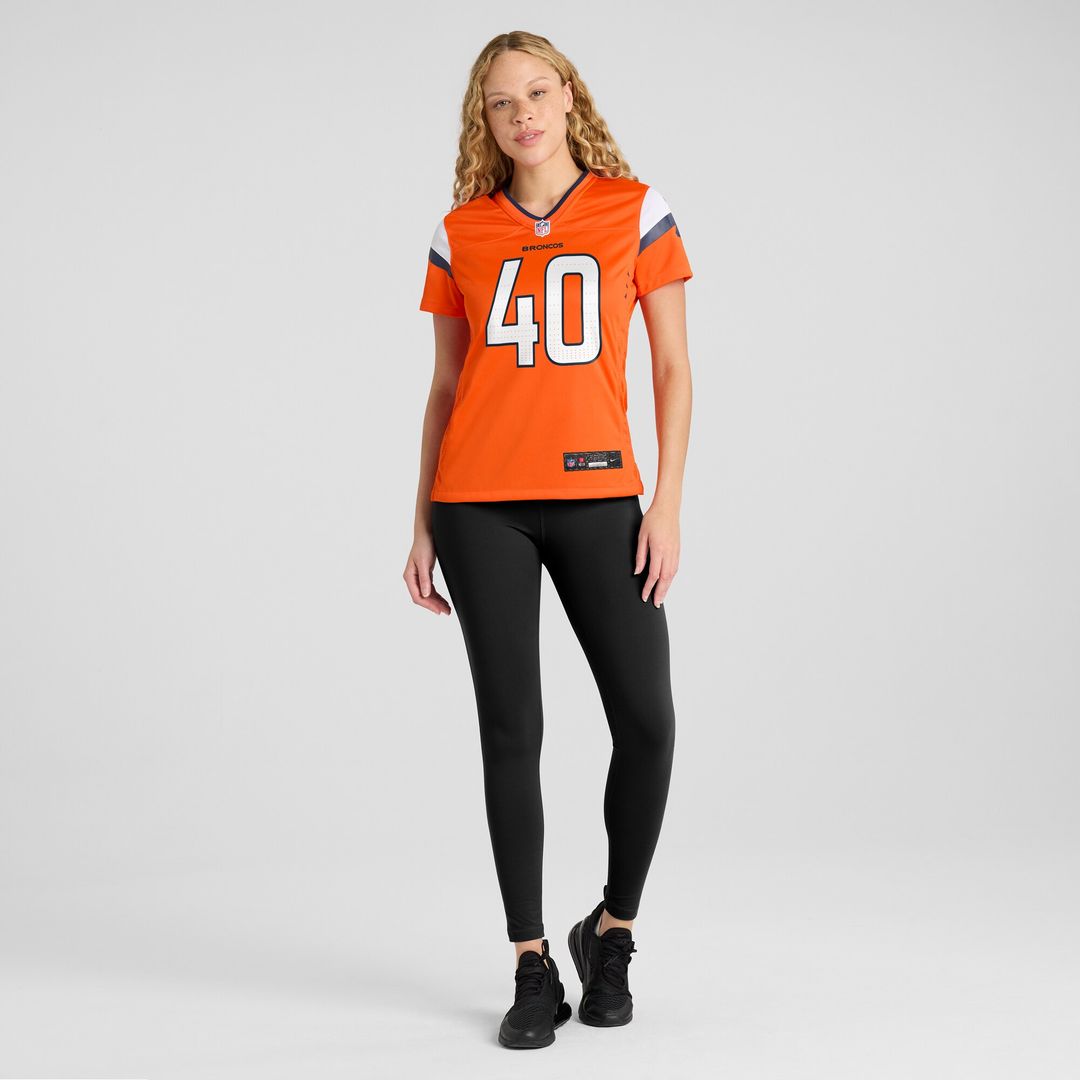 Justin Strnad Denver Broncos Nike Women's Team Game Jersey -  Orange
