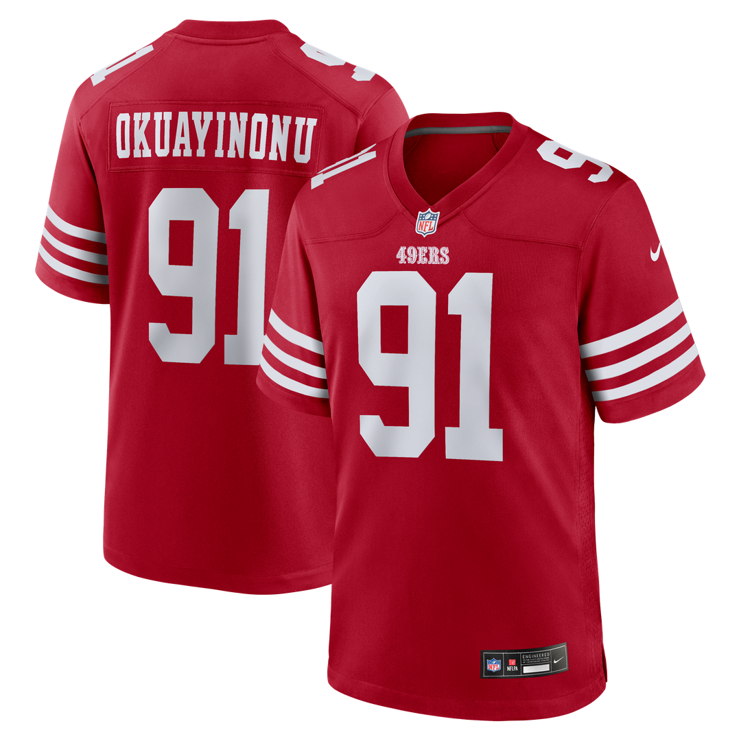 Sam Okuayinonu San Francisco 49ers Nike Team Game Jersey -  Scarlet