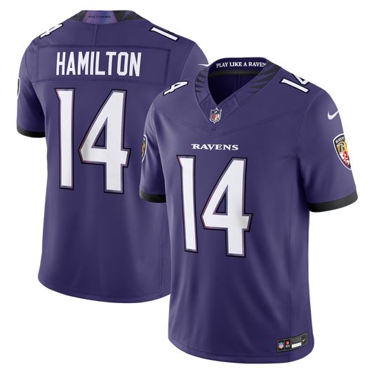 Kyle Hamilton Baltimore Ravens Nike Vapor F.U.S.E. Stitched Limited Jersey - Purple