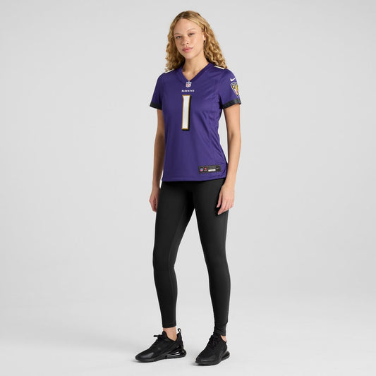 Number 1 Mom Baltimore Ravens Nike Women's Game Jersey - Purple