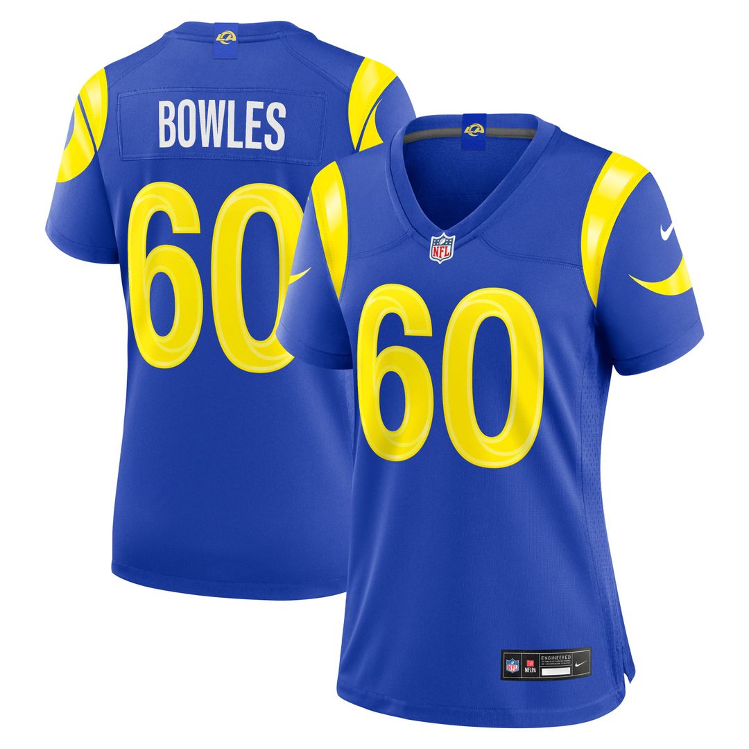 Wyatt Bowles Los Angeles Rams Nike Women's Team Game Jersey -  Royal