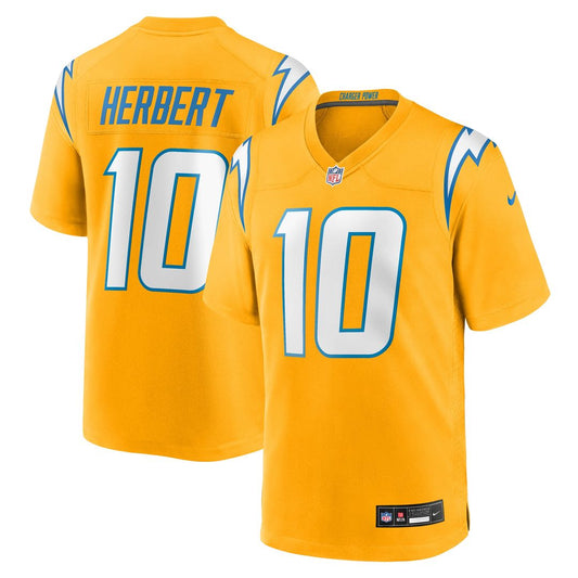 Justin Herbert Los Angeles Chargers Nike Youth Alternate Charger Power Game Player Jersey - Gold