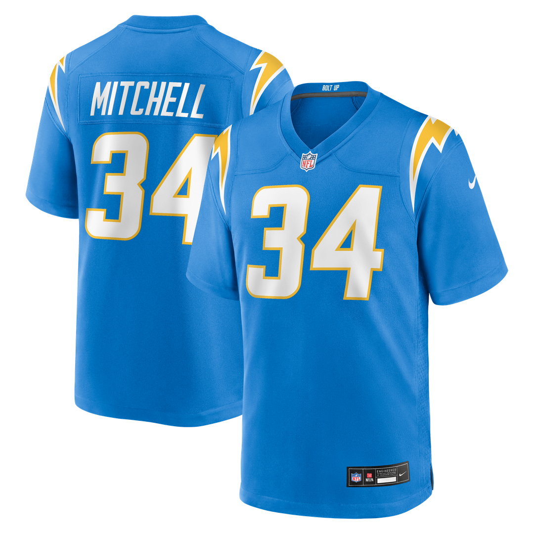Keaton Mitchell Los Angeles Chargers Nike Team Game Jersey -  Powder Blue