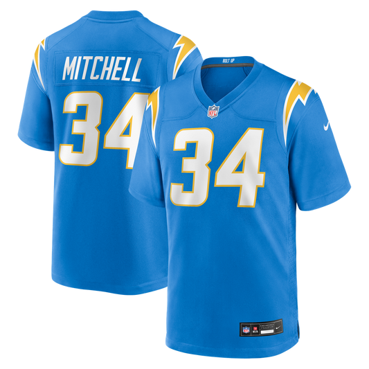 Keaton Mitchell Los Angeles Chargers Nike Team Game Jersey -  Powder Blue