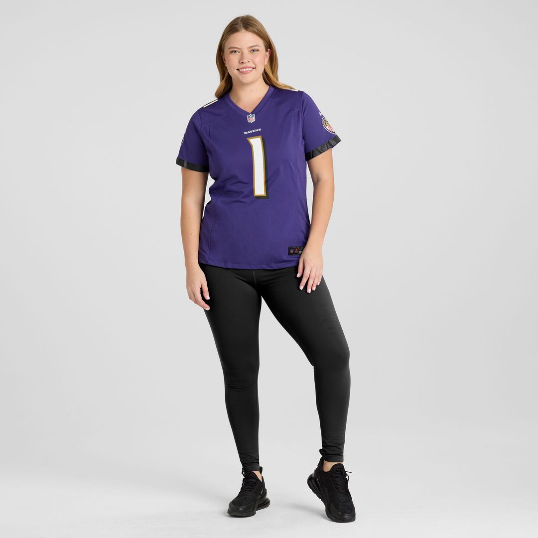 Number 1 Bride Baltimore Ravens Nike Women's Game Jersey - Purple